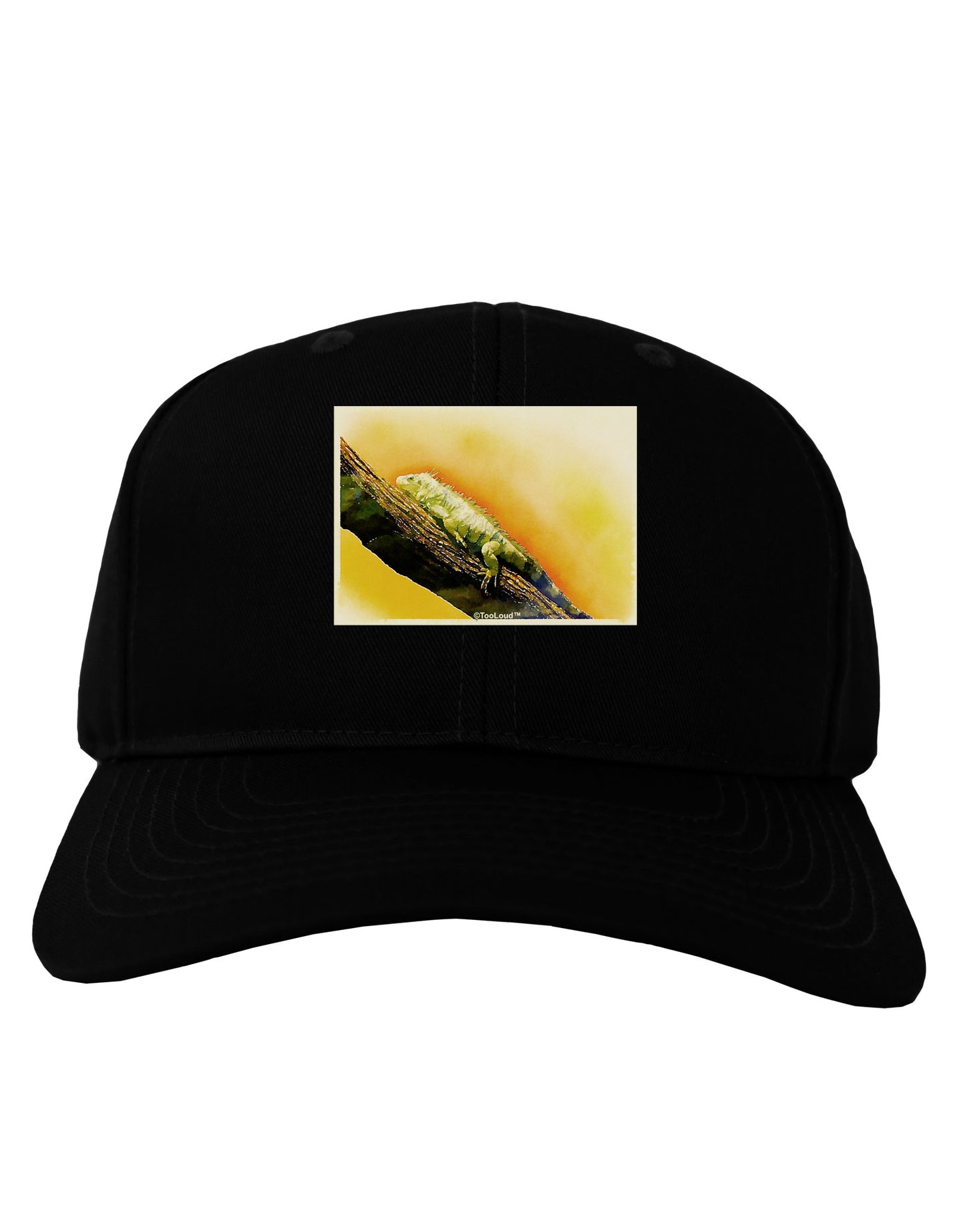 Iguana Watercolor Adult Dark Baseball Cap Hat-Baseball Cap-TooLoud-Black-One Size-Davson Sales