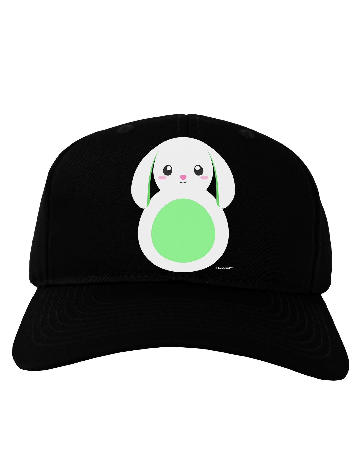 Cute Bunny with Floppy Ears - Green Adult Dark Baseball Cap Hat by TooLoud-Baseball Cap-TooLoud-Black-One Size-Davson Sales