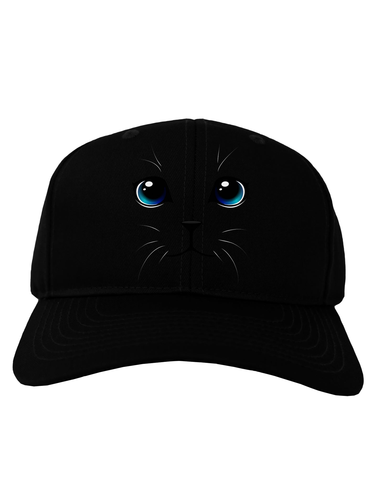 Blue-Eyed Cute Cat Face Adult Dark Baseball Cap Hat-Baseball Cap-TooLoud-Black-One Size-Davson Sales