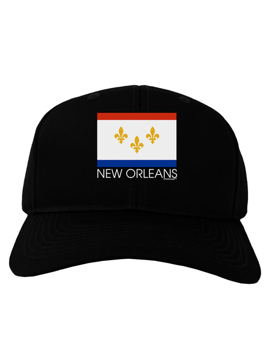 New Orleans Louisiana Flag Text Adult Dark Baseball Cap Hat-Baseball Cap-TooLoud-Black-One Size-Davson Sales