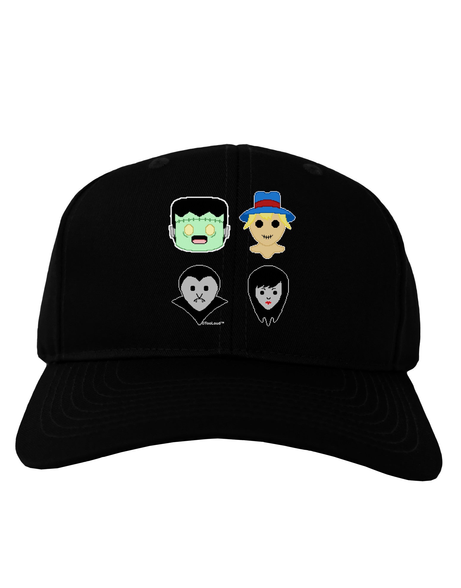 Cute Pixel Monsters Adult Dark Baseball Cap Hat-Baseball Cap-TooLoud-Black-One Size-Davson Sales