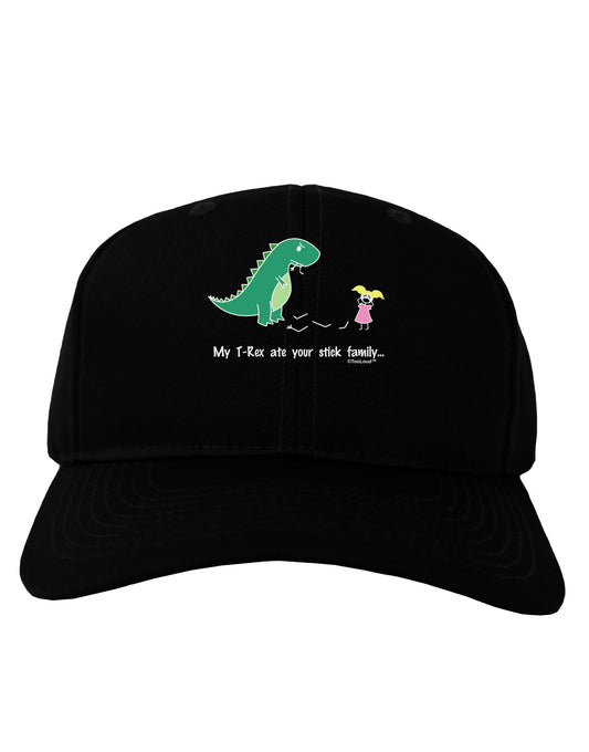 My T-Rex Ate Your Stick Family - Color Adult Dark Baseball Cap Hat by TooLoud-Baseball Cap-TooLoud-Black-One Size-Davson Sales