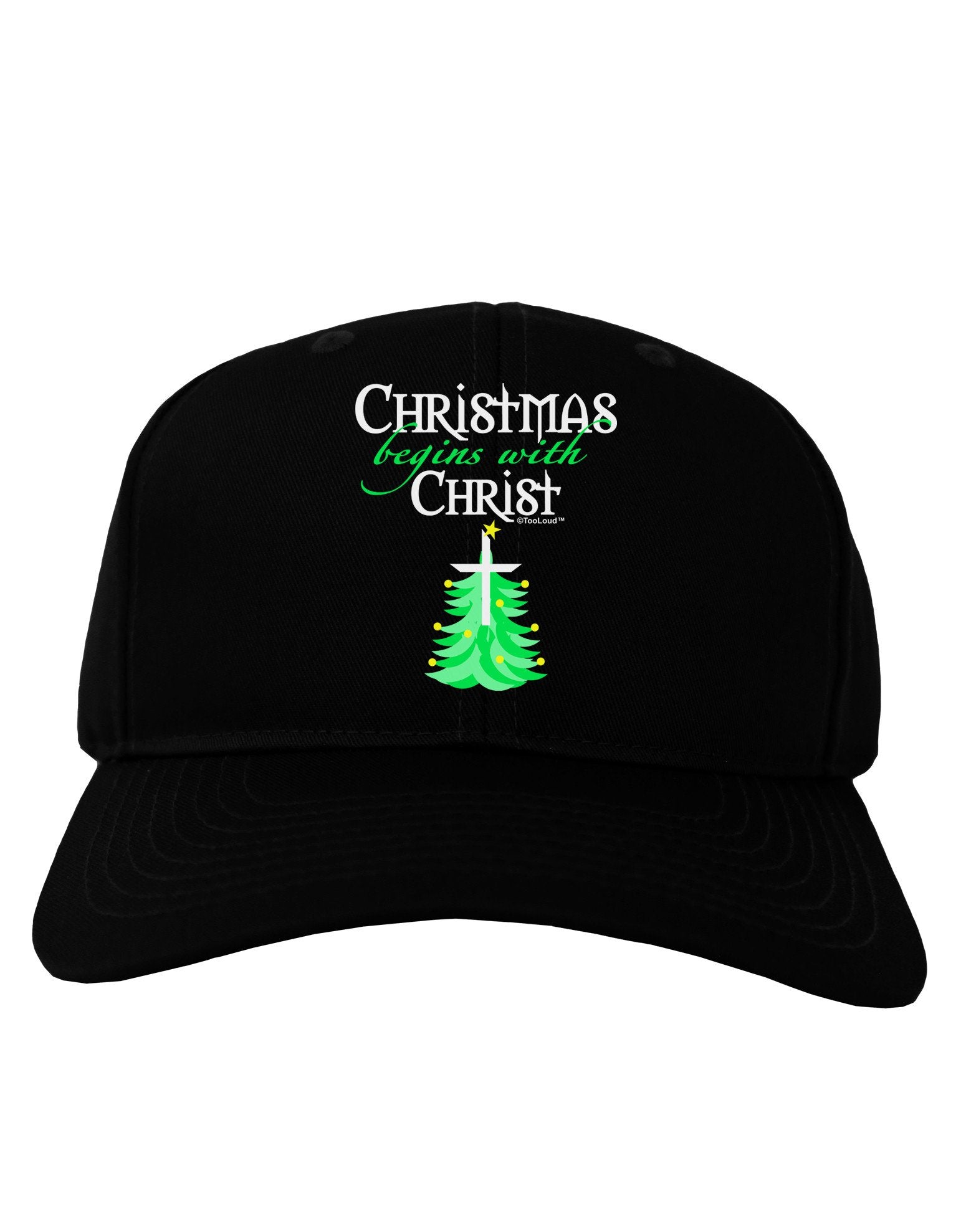 Begins With Christ Adult Dark Baseball Cap Hat-Baseball Cap-TooLoud-Black-One Size-Davson Sales