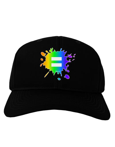 Equal Rainbow Paint Splatter Adult Dark Baseball Cap Hat by TooLoud-Baseball Cap-TooLoud-Black-One Size-Davson Sales