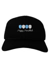 Happy Hanukkah Blue Dreidels Adult Dark Baseball Cap Hat-Baseball Cap-TooLoud-Black-One Size-Davson Sales