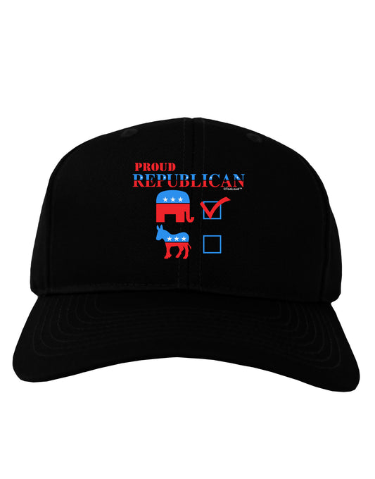 Proud Republican Checkmark Adult Dark Baseball Cap Hat-Baseball Cap-TooLoud-Black-One Size-Davson Sales