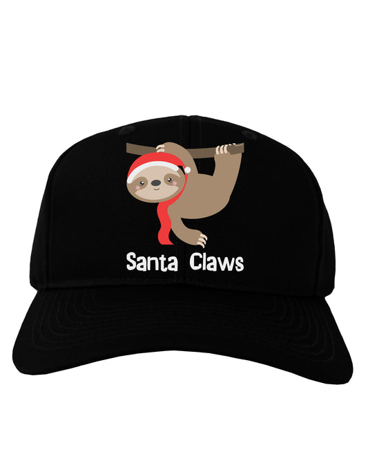 Cute Christmas Sloth - Santa Claws Adult Dark Baseball Cap Hat by TooLoud-Baseball Cap-TooLoud-Black-One Size-Davson Sales