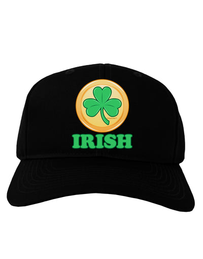 Shamrock Button - Irish Adult Dark Baseball Cap Hat by TooLoud-Baseball Cap-TooLoud-Black-One Size-Davson Sales