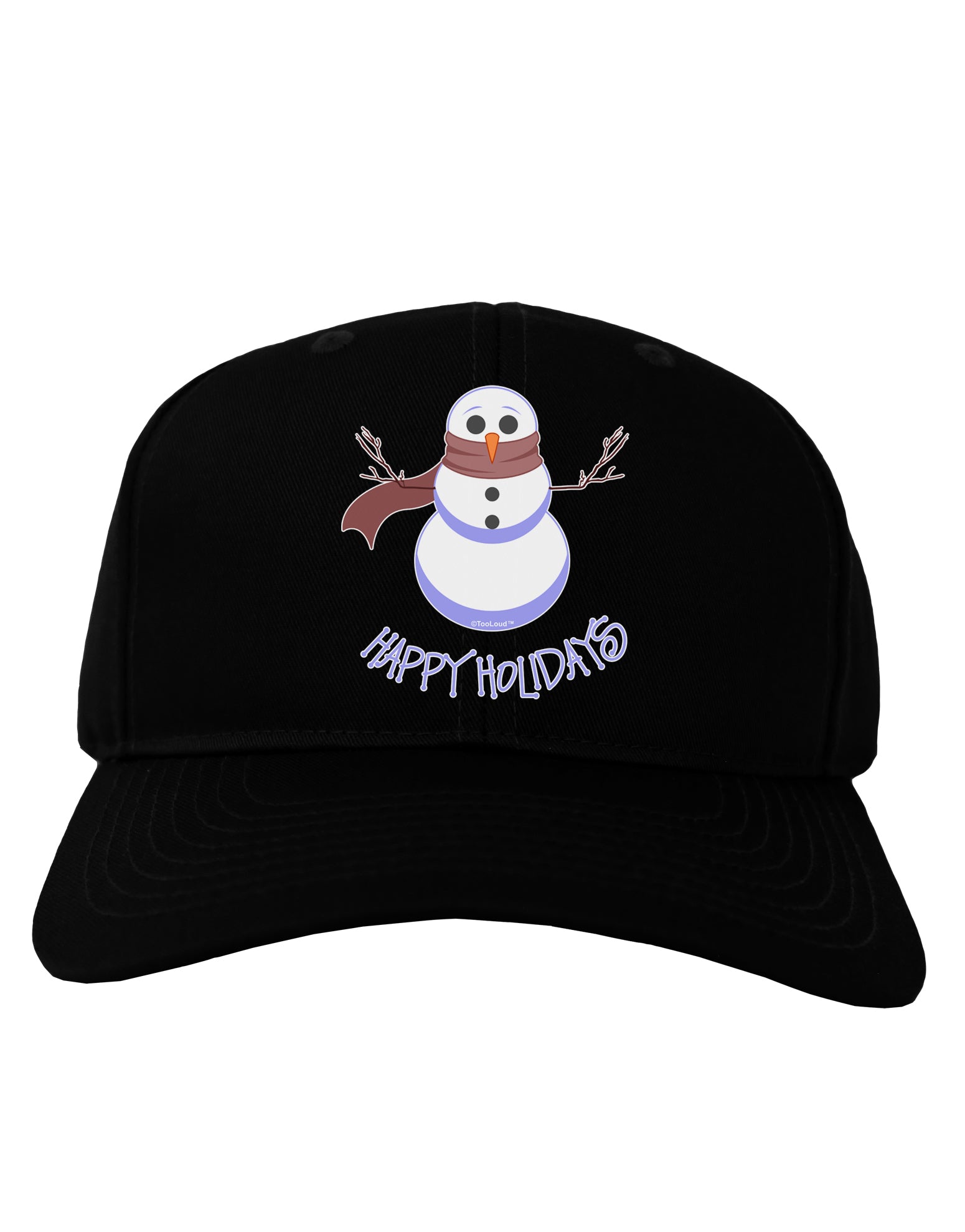 Snowman - Happy Holidays Adult Dark Baseball Cap Hat-Baseball Cap-TooLoud-Black-One Size-Davson Sales
