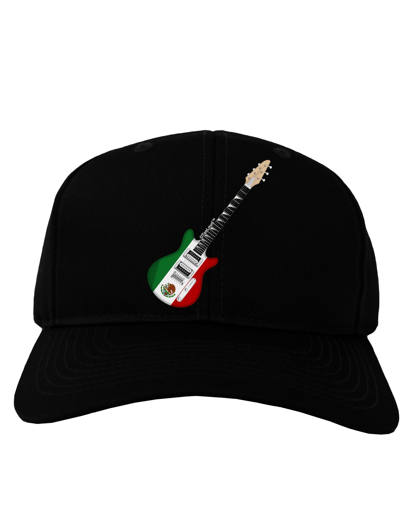 Mexican Flag Guitar Design Adult Dark Baseball Cap Hat by TooLoud-Baseball Cap-TooLoud-Black-One Size-Davson Sales