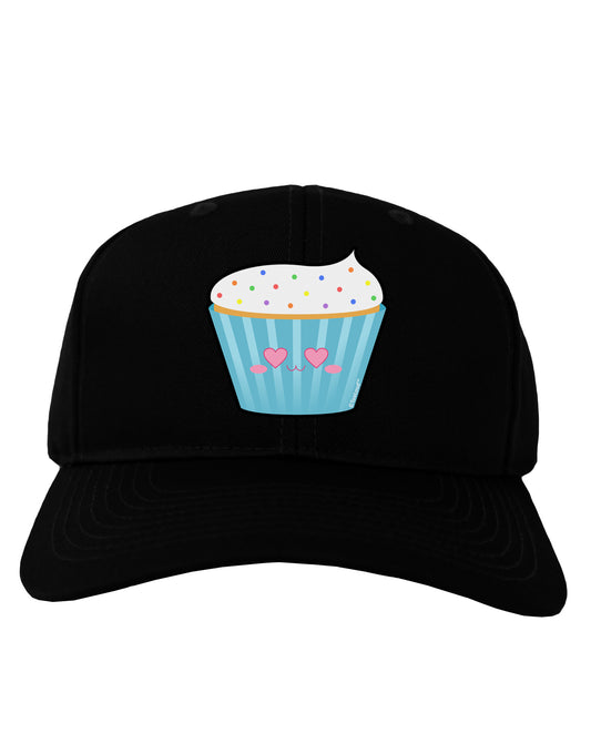 Cute Cupcake with Sprinkles - Heart Eyes Adult Dark Baseball Cap Hat by TooLoud-Baseball Cap-TooLoud-Black-One Size-Davson Sales