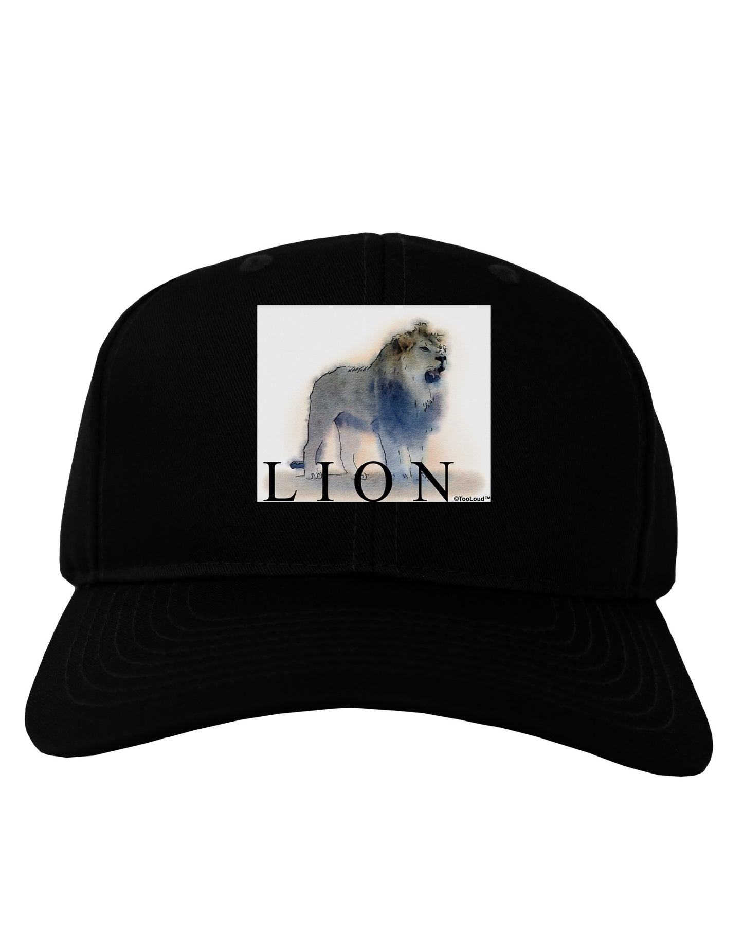 Lion Watercolor B Text Adult Dark Baseball Cap Hat-Baseball Cap-TooLoud-Black-One Size-Davson Sales