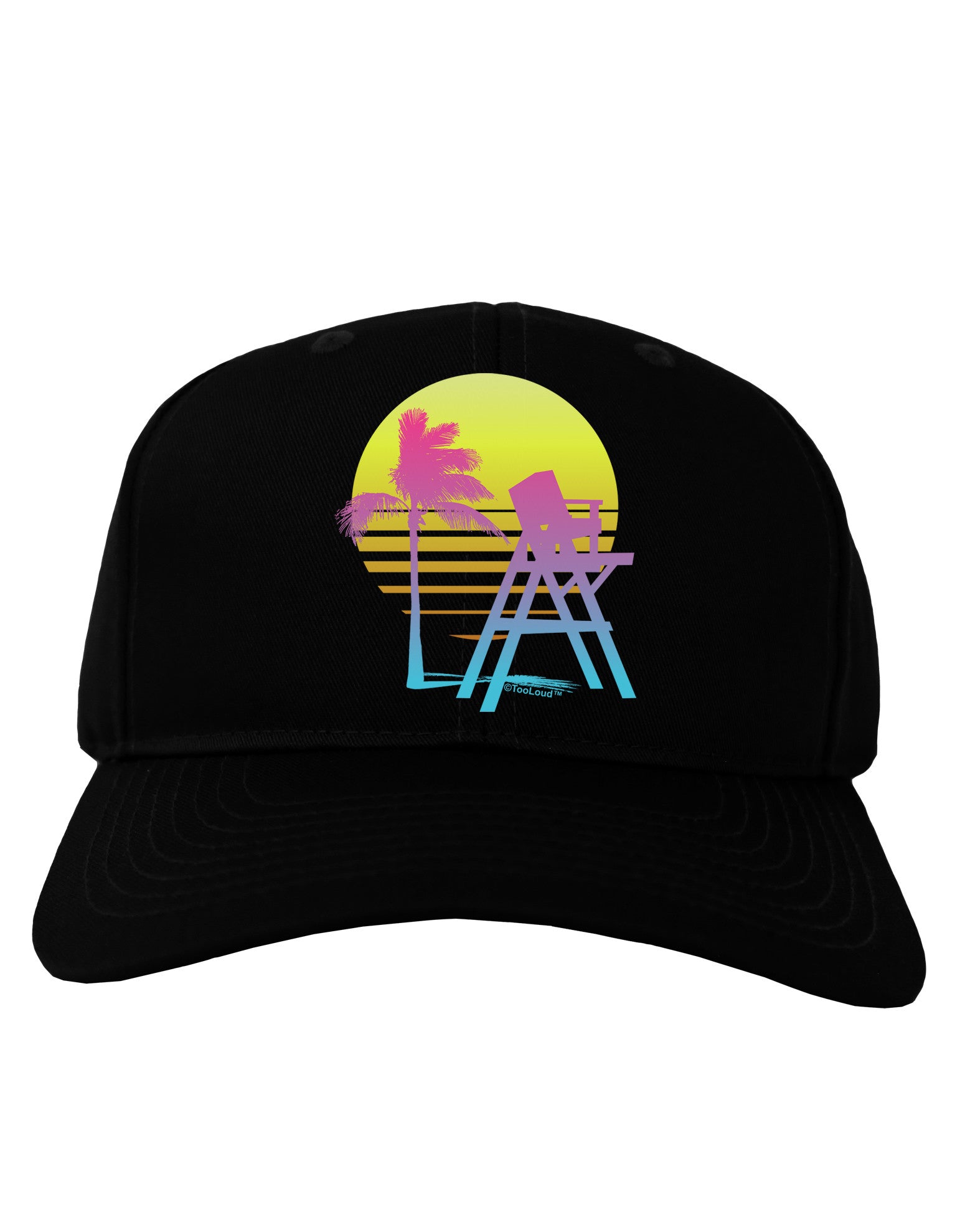 LA Beach Silhouette Letters Adult Dark Baseball Cap Hat-Baseball Cap-TooLoud-Black-One Size-Davson Sales