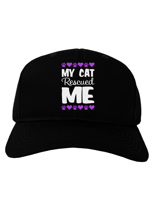 My Cat Rescued Me Adult Dark Baseball Cap Hat-Baseball Cap-TooLoud-Black-One Size-Davson Sales