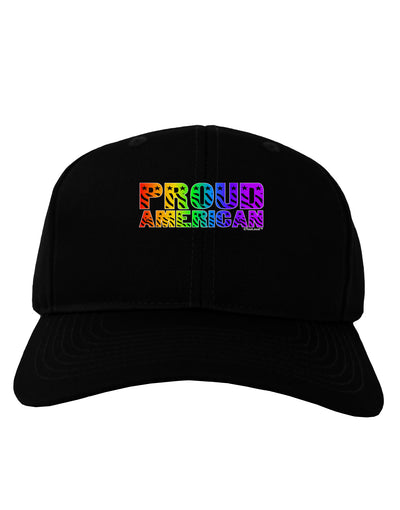 Proud American Rainbow Text Adult Dark Baseball Cap Hat by TooLoud-Baseball Cap-TooLoud-Black-One Size-Davson Sales