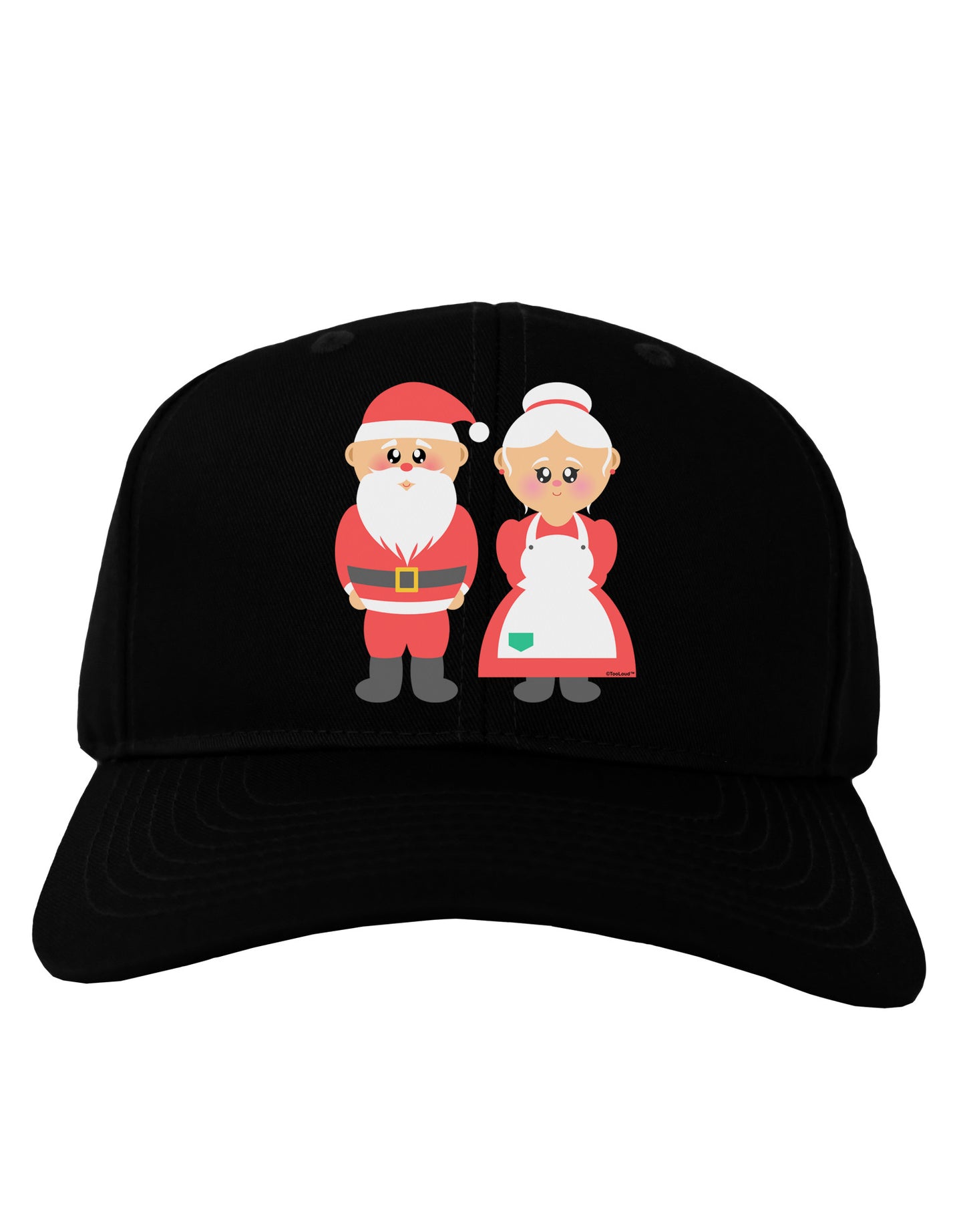 Cute Mr and Mrs Santa Claus Couple Christmas Adult Dark Baseball Cap Hat-Baseball Cap-TooLoud-Black-One Size-Davson Sales