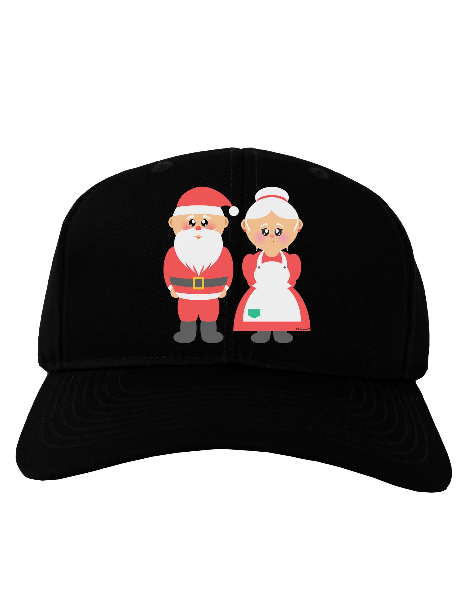 Cute Mr and Mrs Santa Claus Couple Christmas Adult Dark Baseball Cap Hat-Baseball Cap-TooLoud-Black-One Size-Davson Sales
