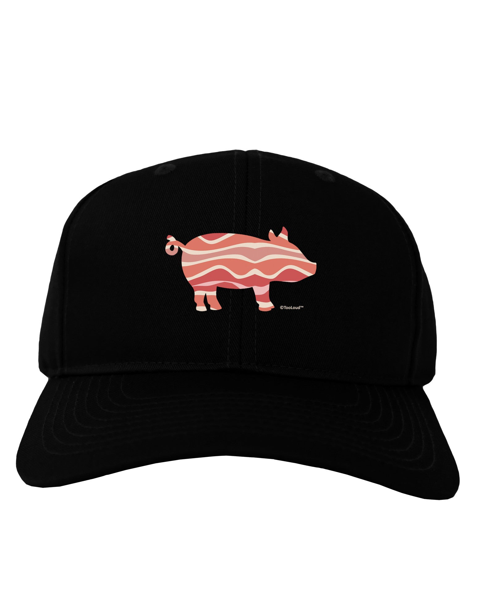 Bacon Pig Silhouette Adult Dark Baseball Cap Hat by TooLoud-Baseball Cap-TooLoud-Black-One Size-Davson Sales