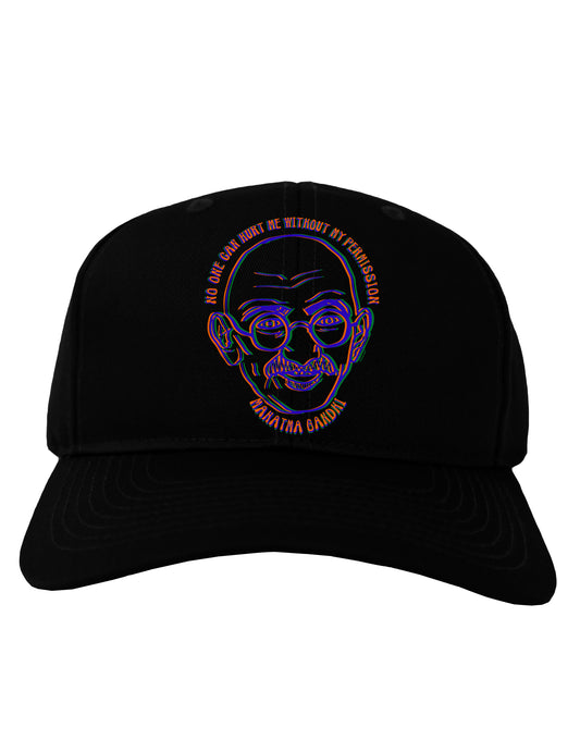 TooLoud No one can hurt me without my permission Ghandi Dark Adult Dark Baseball Cap Hat-Baseball Cap-TooLoud-Black-One-Size-Fits-Most-Davson Sales