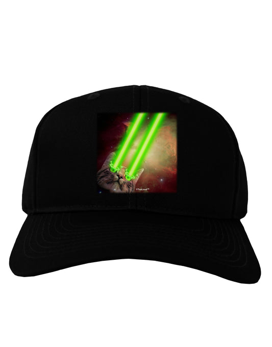 Laser Eyes Cat in Space Design Adult Dark Baseball Cap Hat by TooLoud-Baseball Cap-TooLoud-Black-One Size-Davson Sales
