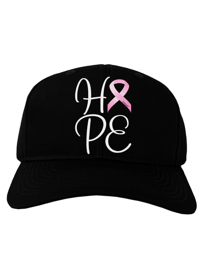 Hope - Breast Cancer Awareness Ribbon Adult Dark Baseball Cap Hat-Baseball Cap-TooLoud-Black-One Size-Davson Sales