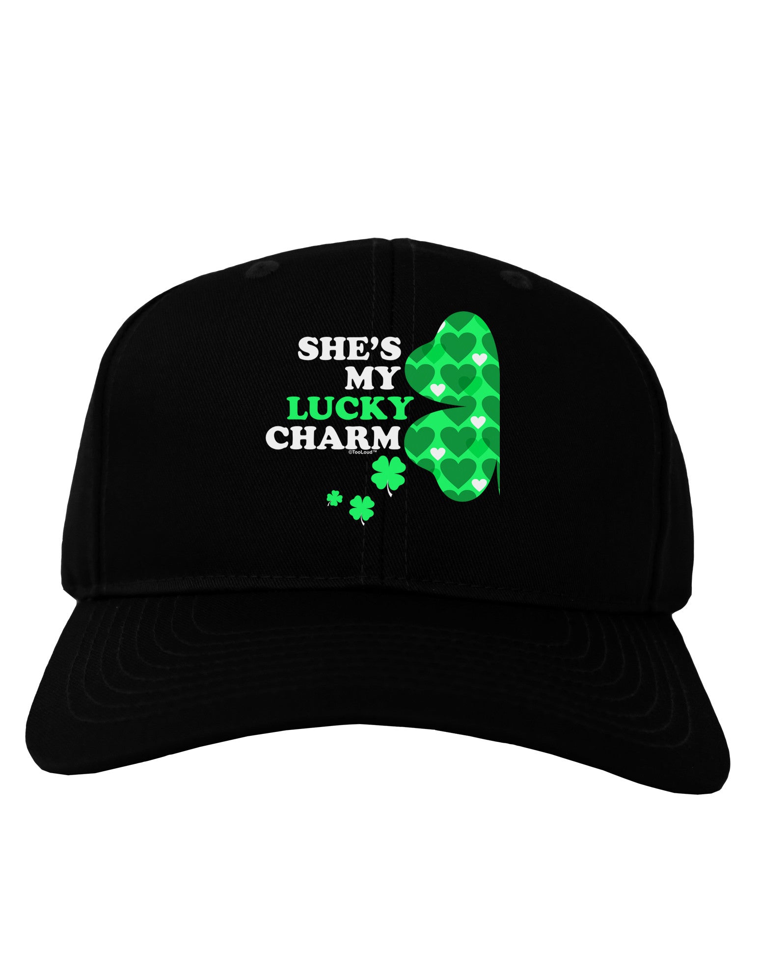 She's My Lucky Charm - Left Adult Dark Baseball Cap Hat-Baseball Cap-TooLoud-Black-One Size-Davson Sales