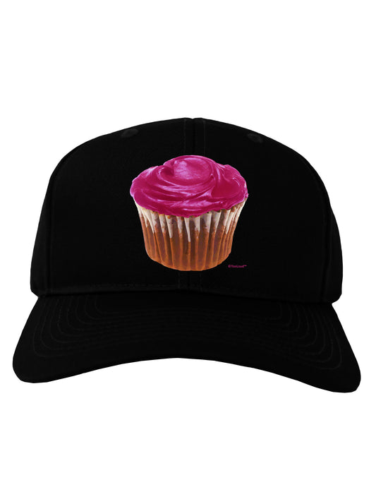 Giant Bright Pink Cupcake Adult Dark Baseball Cap Hat by TooLoud-Baseball Cap-TooLoud-Black-One Size-Davson Sales