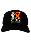 Hope for a Cure - Orange Ribbon Leukemia - Flowers Adult Dark Baseball Cap Hat-Baseball Cap-TooLoud-Black-One Size-Davson Sales