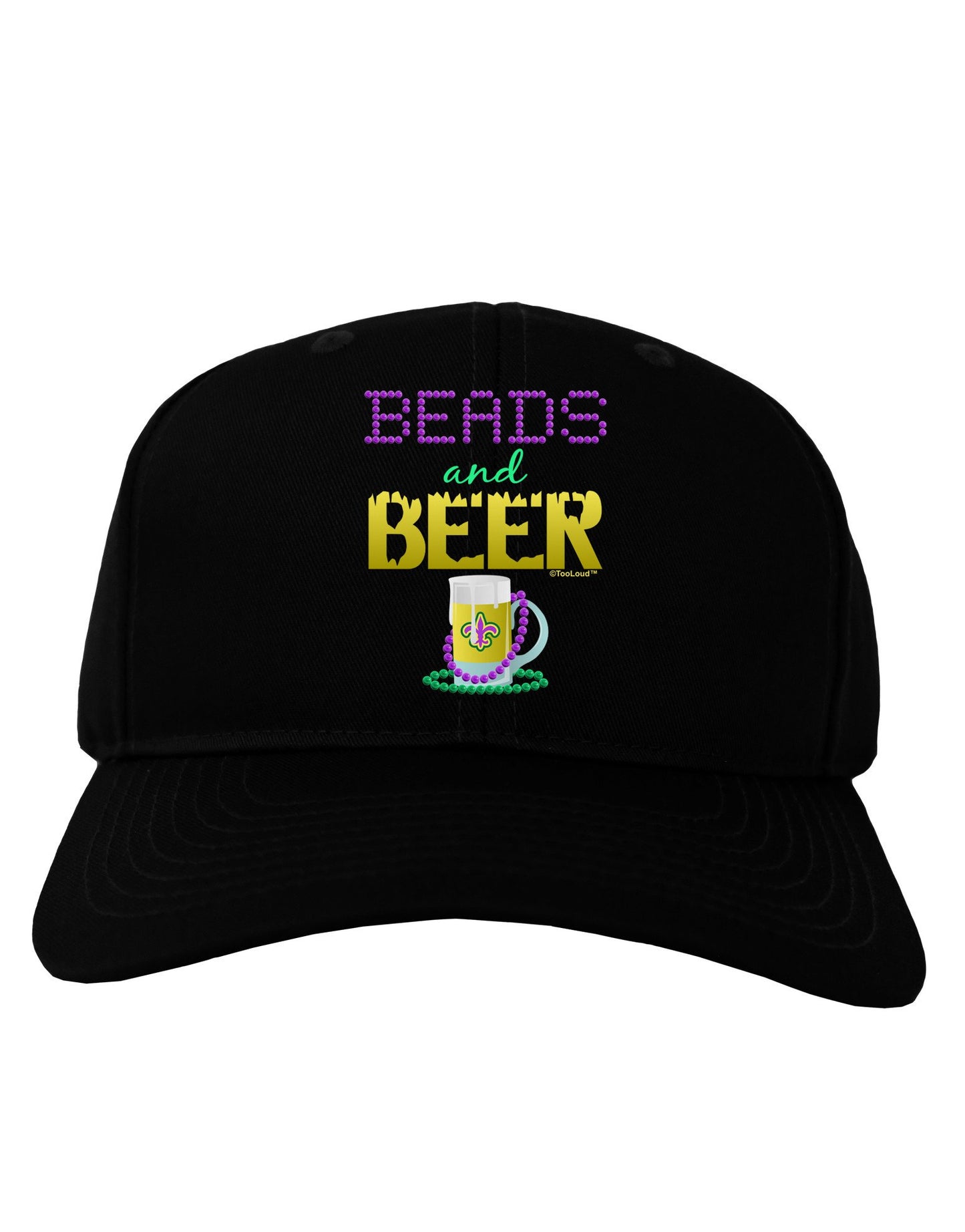 Beads And Beer Adult Dark Baseball Cap Hat-Baseball Cap-TooLoud-Black-One Size-Davson Sales