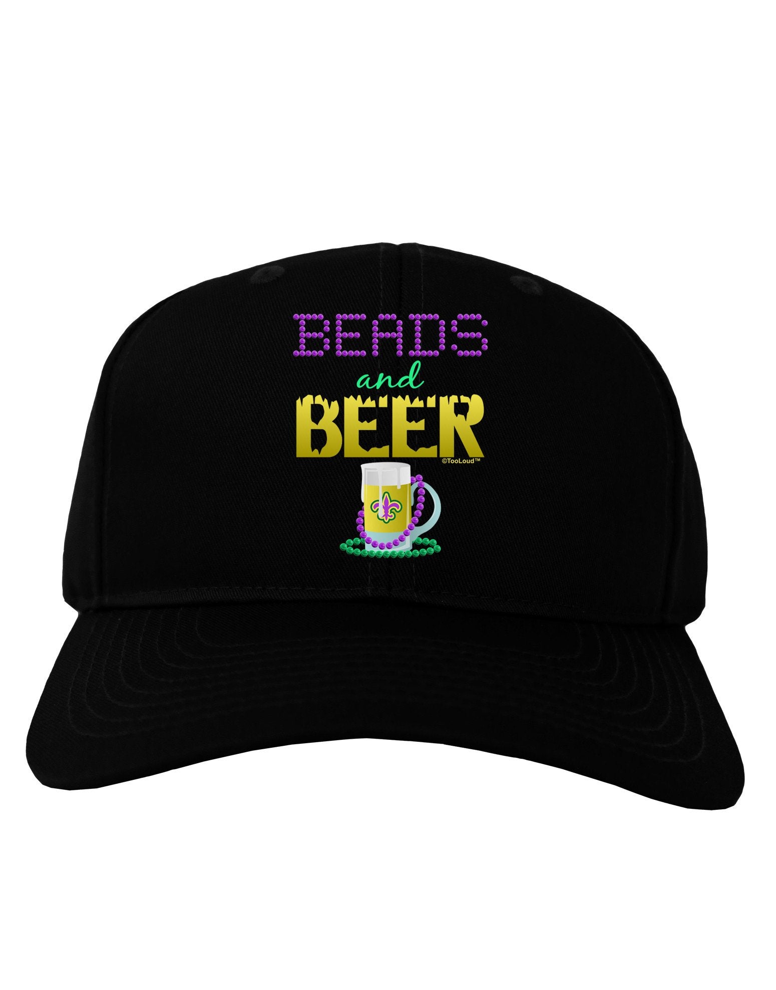 Beads And Beer Adult Dark Baseball Cap Hat-Baseball Cap-TooLoud-Black-One Size-Davson Sales