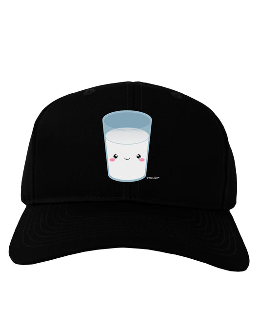 Cute Matching Milk and Cookie Design - Milk Adult Dark Baseball Cap Hat by TooLoud-Baseball Cap-TooLoud-Black-One Size-Davson Sales