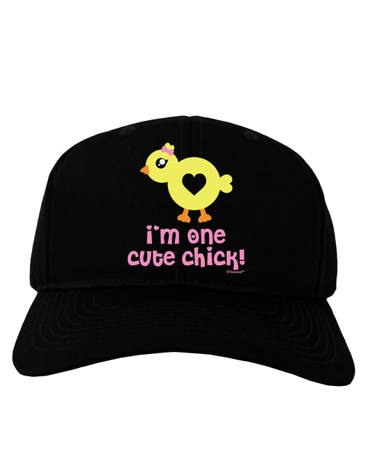 I'm One Cute Chick Adult Dark Baseball Cap Hat by TooLoud-Baseball Cap-TooLoud-Black-One Size-Davson Sales
