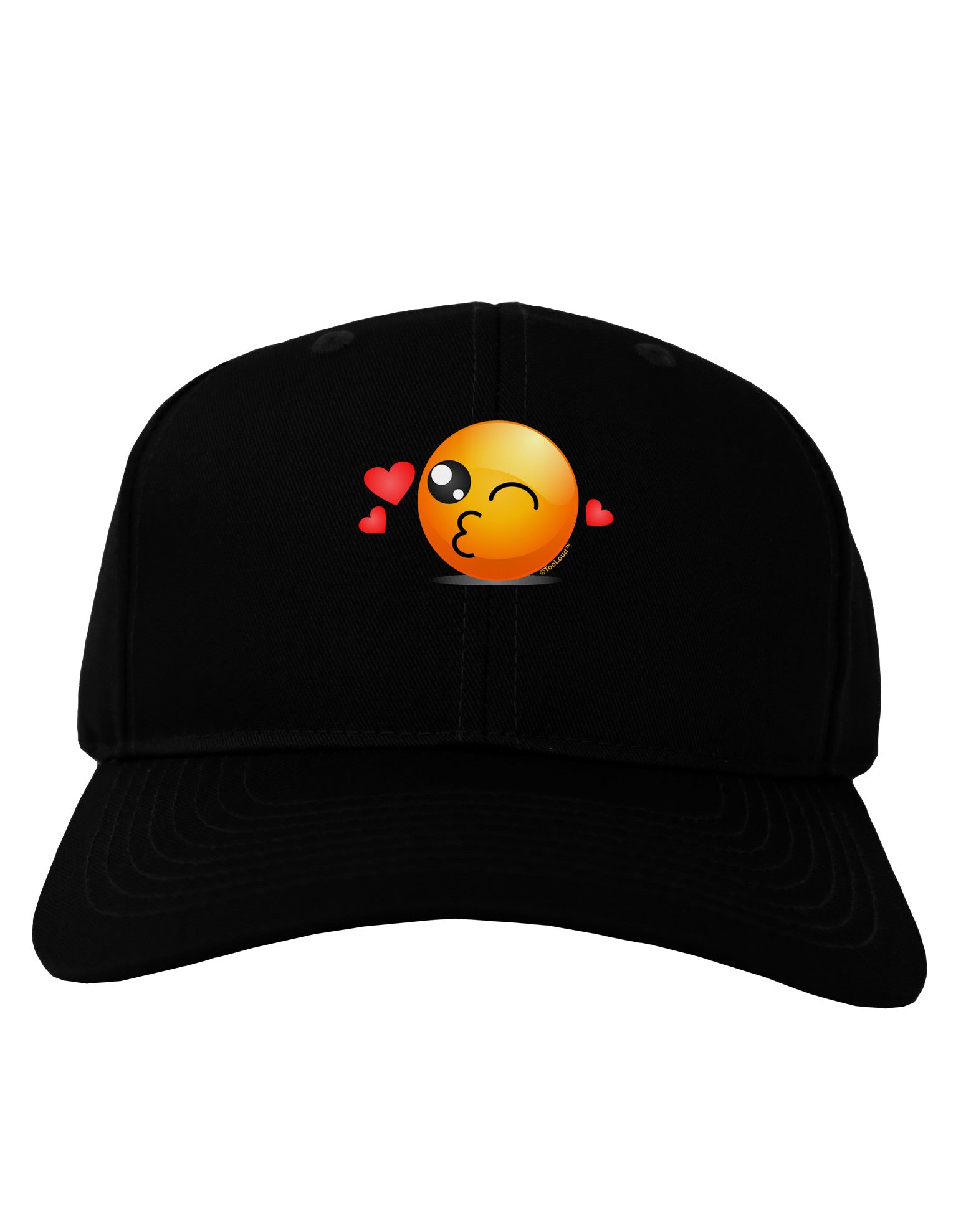 Kissy Face Emoji Adult Dark Baseball Cap Hat-Baseball Cap-TooLoud-Black-One Size-Davson Sales