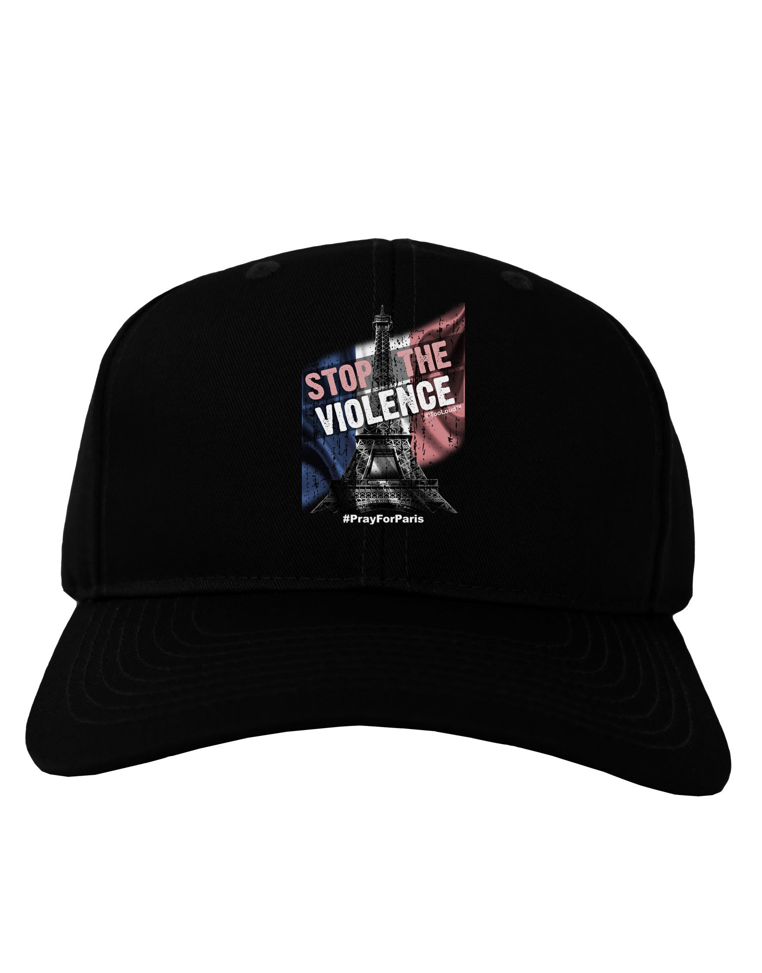Distressed Paris Stop The Violence Adult Dark Baseball Cap Hat-Baseball Cap-TooLoud-Black-One Size-Davson Sales