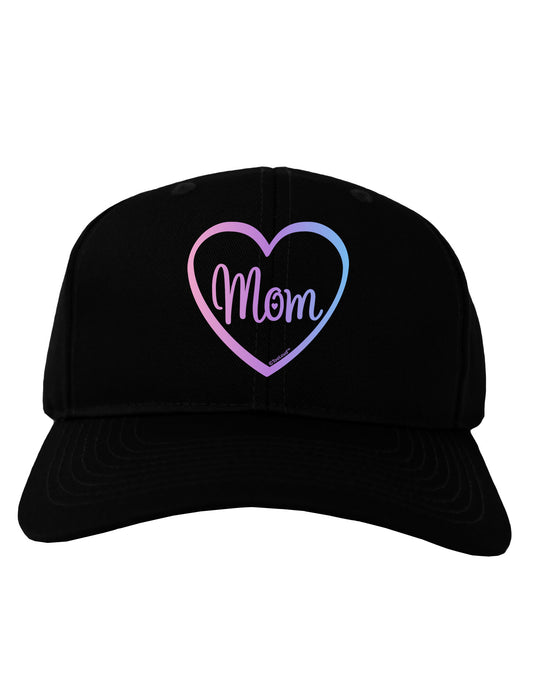 Mom Heart Design - Gradient Colors Adult Dark Baseball Cap Hat by TooLoud-Baseball Cap-TooLoud-Black-One Size-Davson Sales