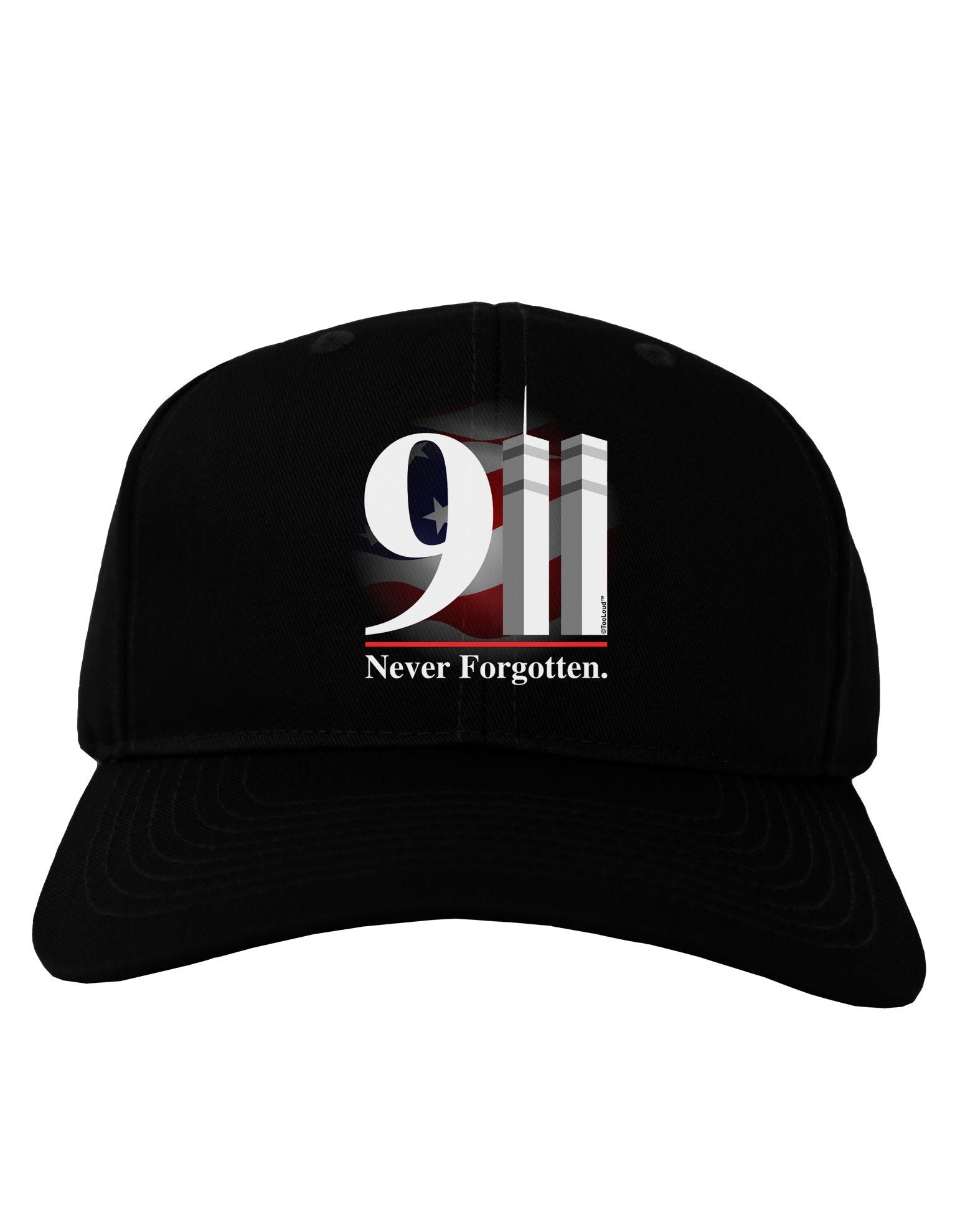 911 Never Forgotten Adult Dark Baseball Cap Hat-Baseball Cap-TooLoud-Black-One Size-Davson Sales