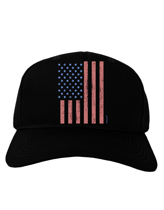 Red and Blue Stamp Style American Flag - Distressed Adult Dark Baseball Cap Hat by TooLoud-Baseball Cap-TooLoud-Black-One Size-Davson Sales