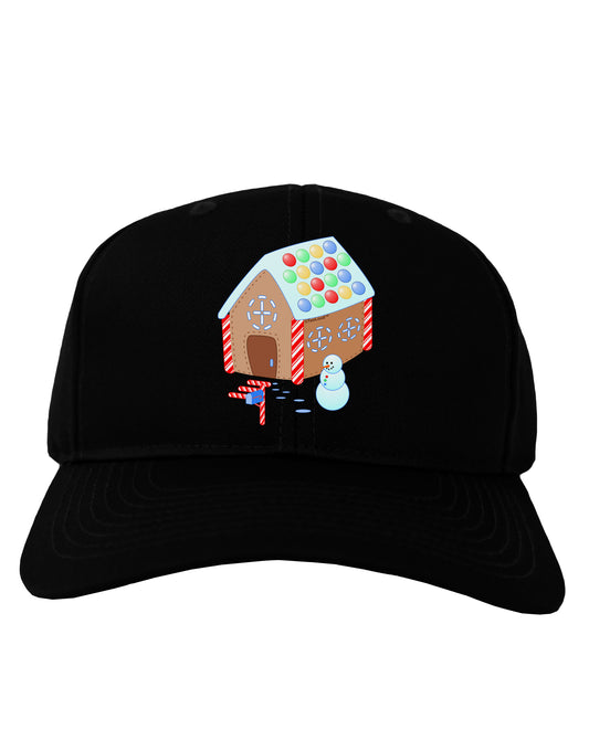 Little Gingerbread House Design #1 Adult Dark Baseball Cap Hat by TooLoud-Baseball Cap-TooLoud-Black-One Size-Davson Sales