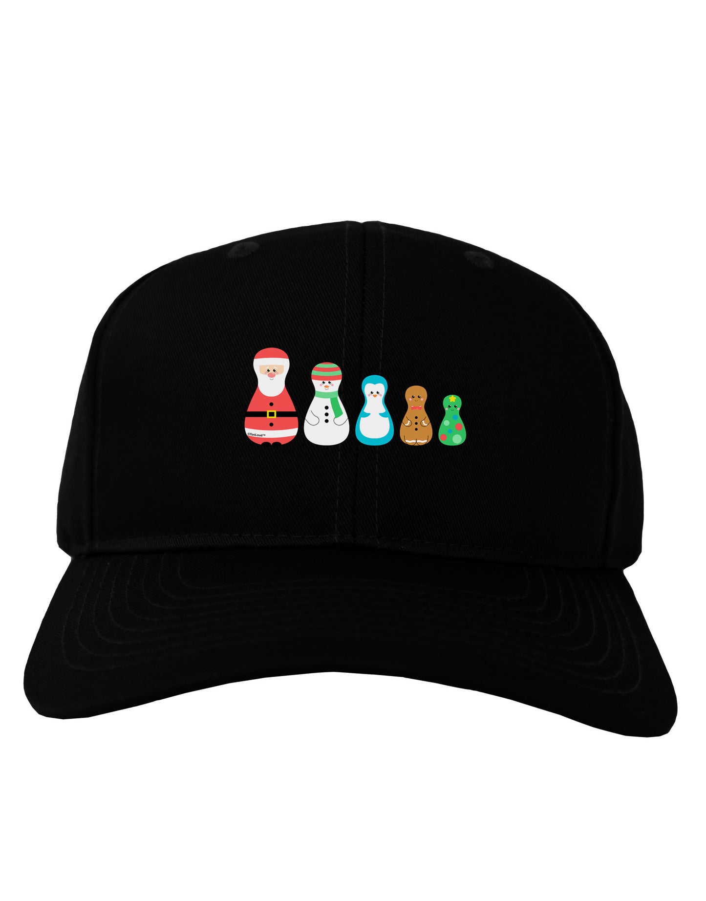 Cute Christmas Matryoshka Nesting Dolls Adult Dark Baseball Cap Hat-Baseball Cap-TooLoud-Black-One Size-Davson Sales
