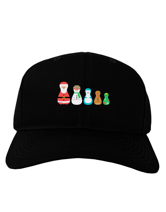 Cute Christmas Matryoshka Nesting Dolls Adult Dark Baseball Cap Hat-Baseball Cap-TooLoud-Black-One Size-Davson Sales
