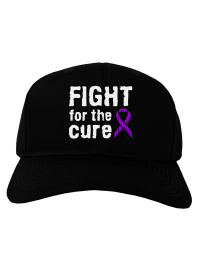 Fight for the Cure - Purple Ribbon Alzheimers Disease Adult Dark Baseball Cap Hat-Baseball Cap-TooLoud-Black-One Size-Davson Sales