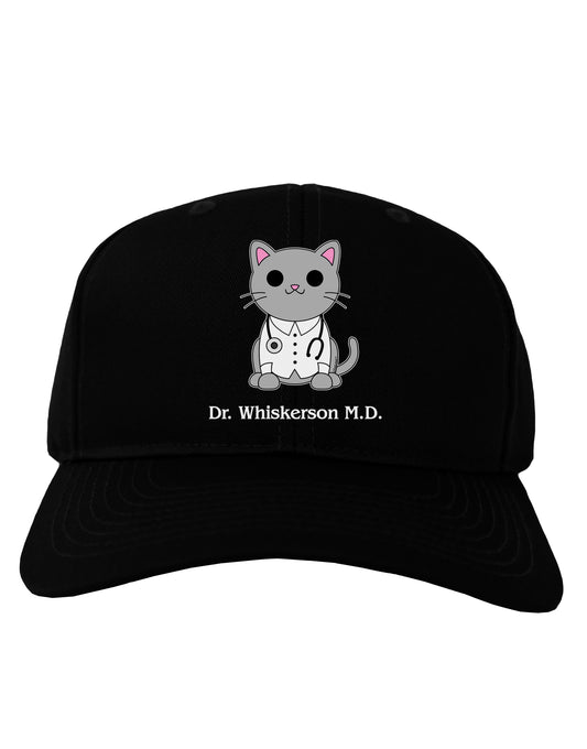 Dr Whiskerson MD - Cute Cat Design Adult Dark Baseball Cap Hat by TooLoud-Baseball Cap-TooLoud-Black-One Size-Davson Sales