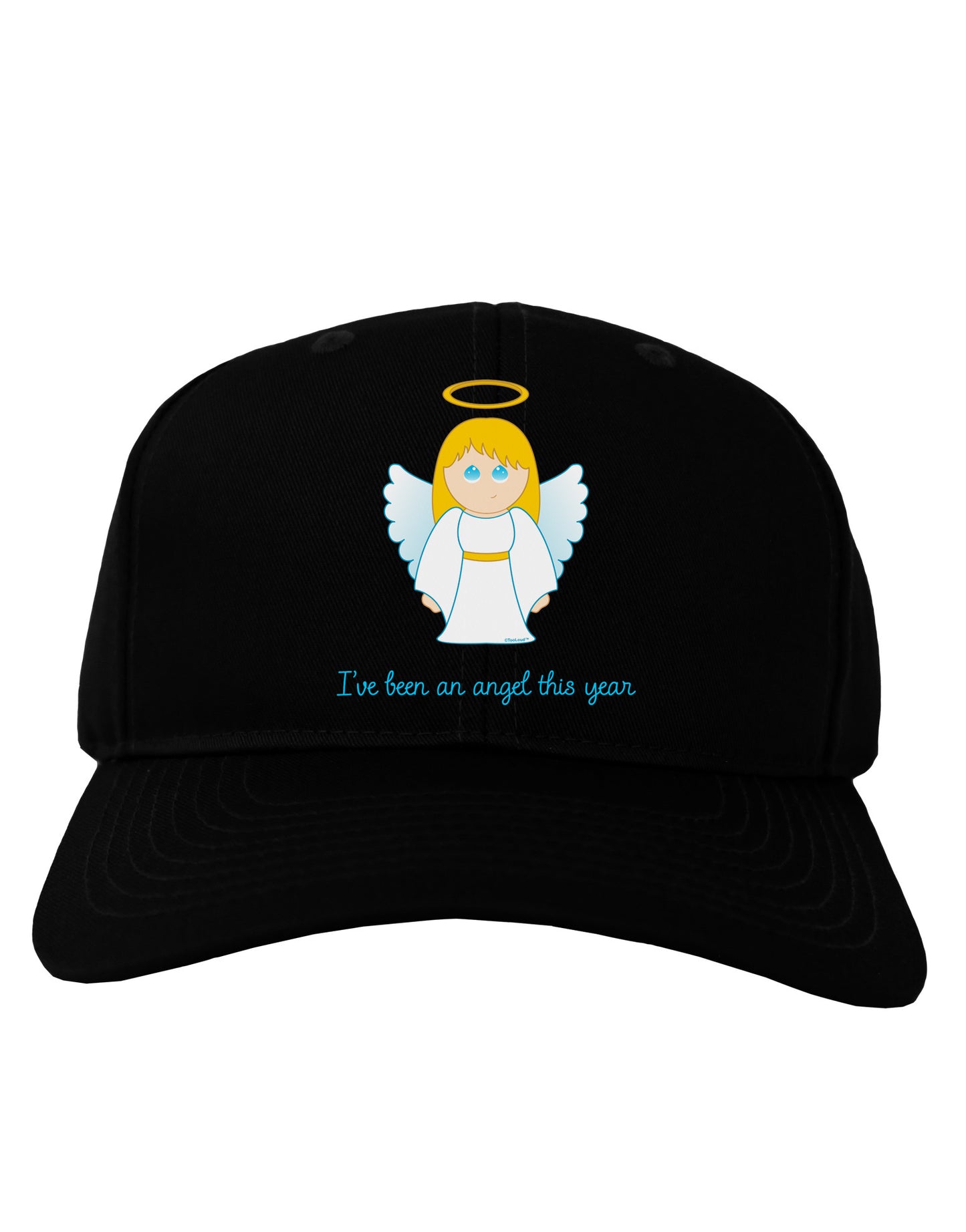 I've Been An Angel This Year Cute Christmas Angel Adult Dark Baseball Cap Hat-Baseball Cap-TooLoud-Black-One Size-Davson Sales
