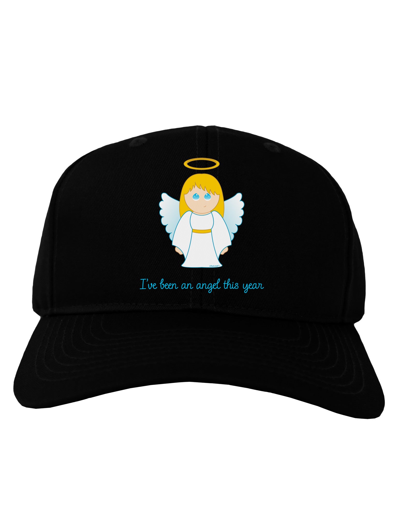 I've Been An Angel This Year Cute Christmas Angel Adult Dark Baseball Cap Hat-Baseball Cap-TooLoud-Black-One Size-Davson Sales