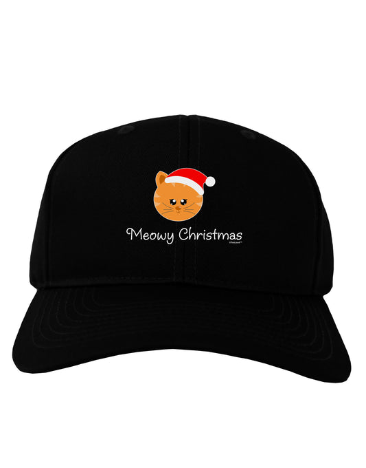 Meowy Christmas Cute Cat Santa Hat Adult Dark Baseball Cap Hat-Baseball Cap-TooLoud-Black-One Size-Davson Sales