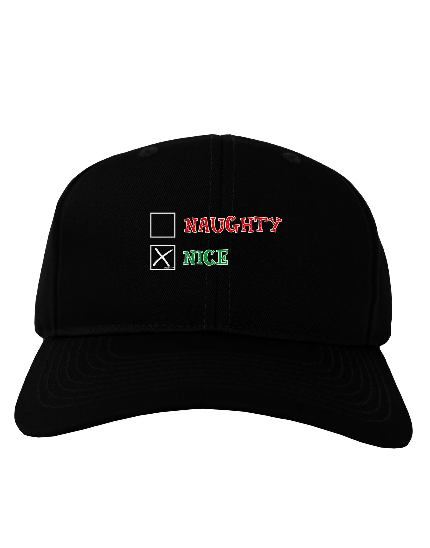 Naughty or Nice Christmas - Nice Adult Dark Baseball Cap Hat-Baseball Cap-TooLoud-Black-One Size-Davson Sales