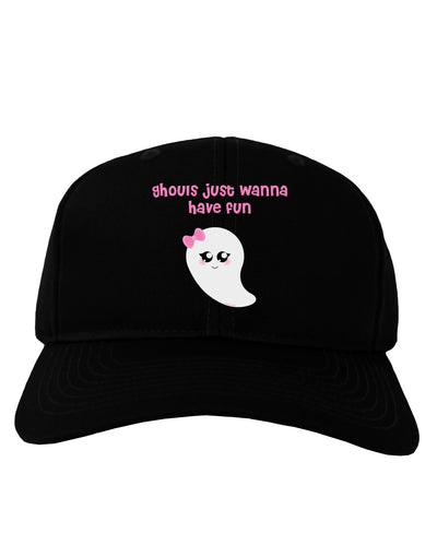 Ghouls Just Wanna Have Fun Cute Ghost - Halloween Adult Dark Baseball Cap Hat-Baseball Cap-TooLoud-Black-One Size-Davson Sales