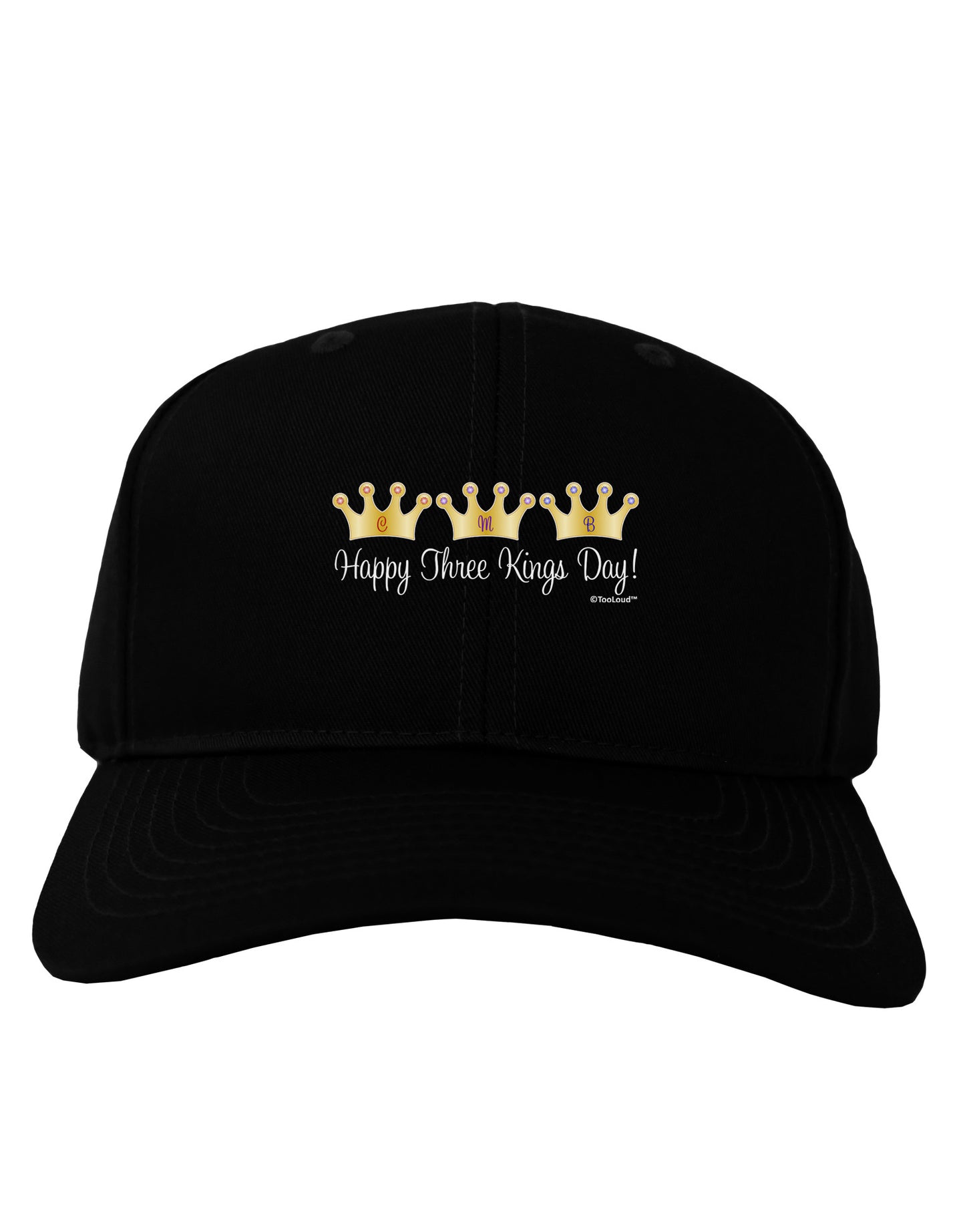 Happy Three Kings Day - 3 Crowns Adult Dark Baseball Cap Hat by TooLoud-Baseball Cap-TooLoud-Black-One Size-Davson Sales