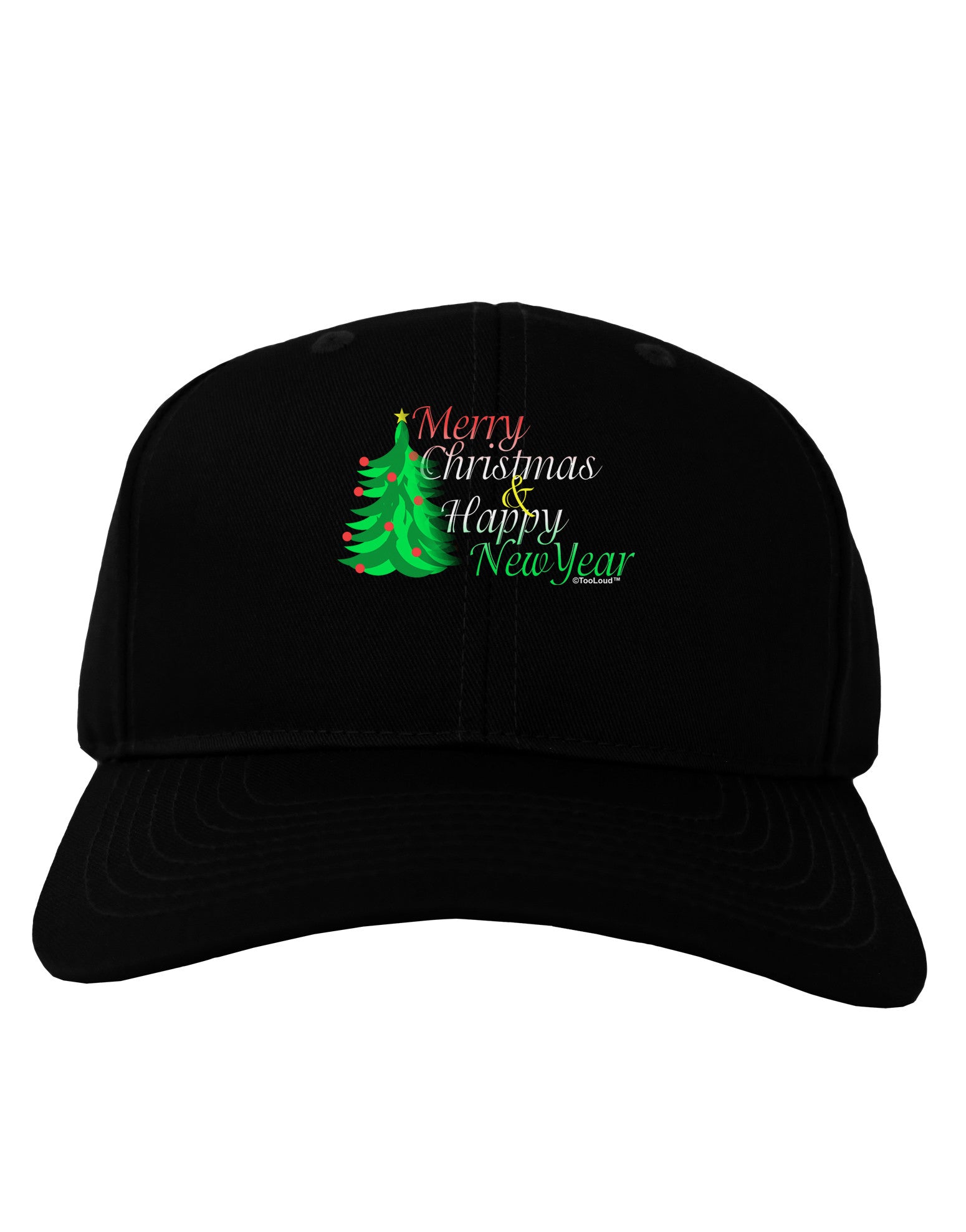 Merry Christmas & Happy New Year Adult Dark Baseball Cap Hat-Baseball Cap-TooLoud-Black-One Size-Davson Sales