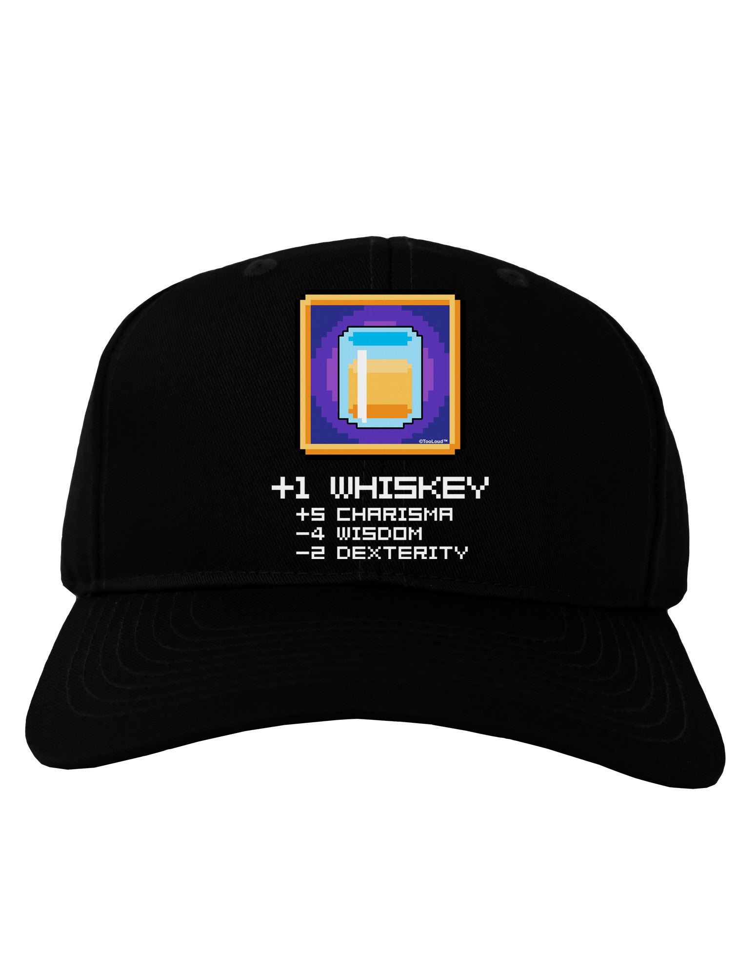Pixel Whiskey Item Adult Dark Baseball Cap Hat-Baseball Cap-TooLoud-Black-One Size-Davson Sales
